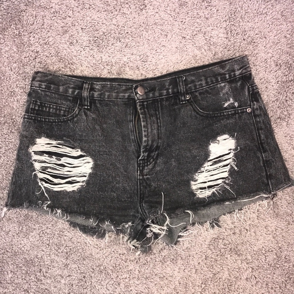 Grey jean shorts